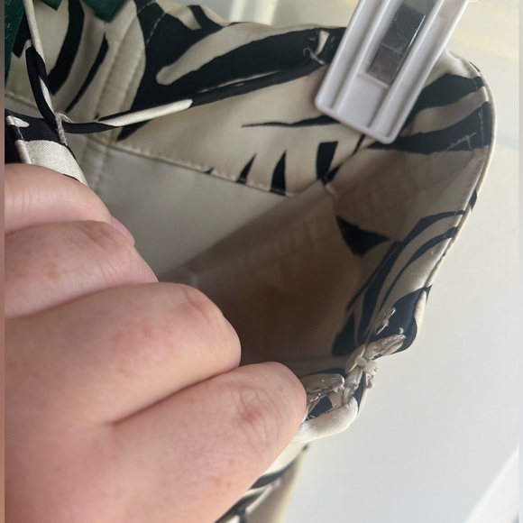 Ralph Lauren Gold and Black Tropical Print 100% Silk Strapless Satin Dress Sz 14 - Picture 3 of 10